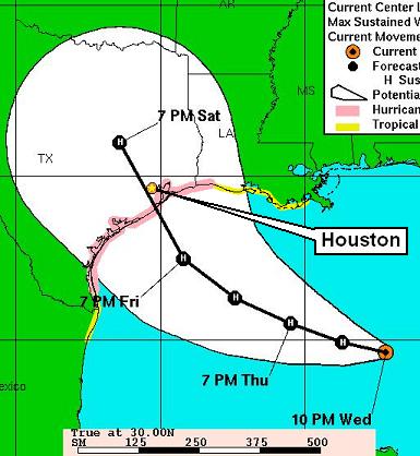 Rita predicted to hit Houston